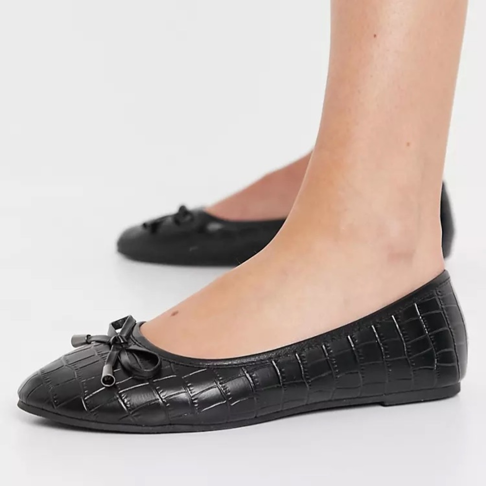 ASOS Faux Leather Croc Flats